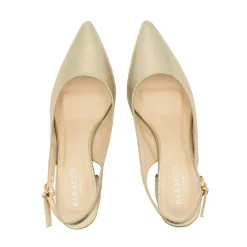 Paradox London Imelda Champagner Schimmer Niedrig Blockabsatz Slingbacks* Glitzernde Ballschuhe | Goldene Ballschuhe