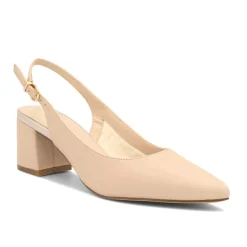 Paradox London Isadora Nackt Kunstleder Niedrig Blockabsatz Slingbacks* Ballschuhe Mit Niedrigem Absatz | Abschlussball-schuhe