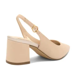 Paradox London Isadora Nackt Kunstleder Niedrig Blockabsatz Slingbacks* Ballschuhe Mit Niedrigem Absatz | Abschlussball-schuhe