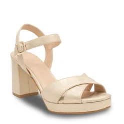 Paradox London Landon Champagner Schimmer Blockabsatz Plateau Sandalen* Glitzernde Ballschuhe | Goldene Ballschuhe
