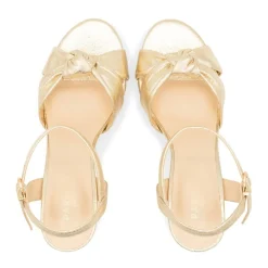 Paradox London Lani Gold Metallic geknotet Blockabsatz Plateau Sandalen* Goldene Ballschuhe | Abschlussball-sandalen