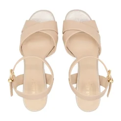 Paradox London Leya Nackt Kunstleder Blockabsatz Plateau Sandalen* Abschlussball-sandalen | Abschlussball-schuhe