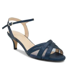 Paradox London Mowenna Navy Schimmer Kitten Heel Sandalen* Glitzernde Ballschuhe | Abschlussball-sandalen