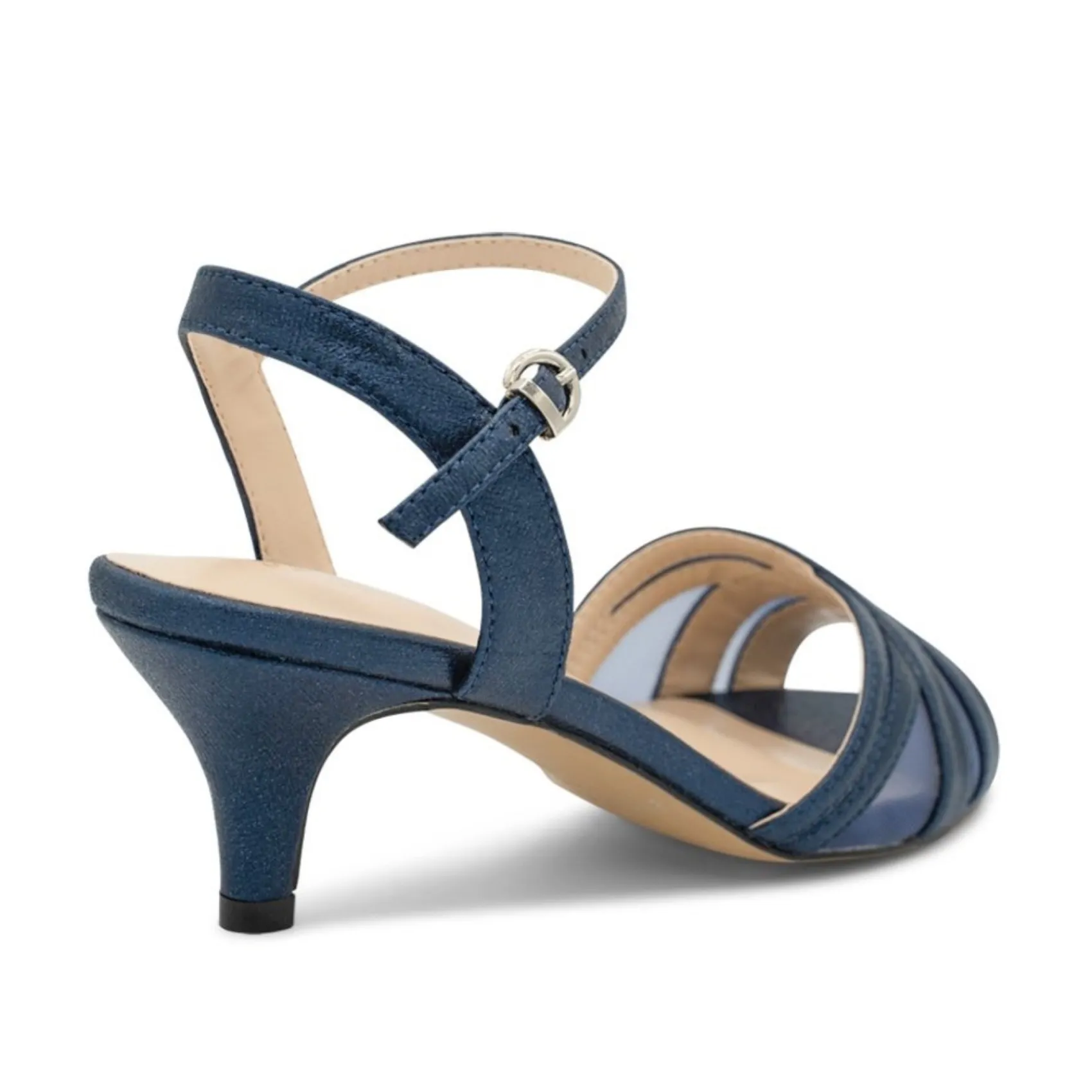 Paradox London Mowenna Navy Schimmer Kitten Heel Sandalen* Glitzernde Ballschuhe | Abschlussball-sandalen