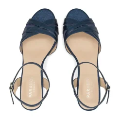 Paradox London Mowenna Navy Schimmer Kitten Heel Sandalen* Glitzernde Ballschuhe | Abschlussball-sandalen