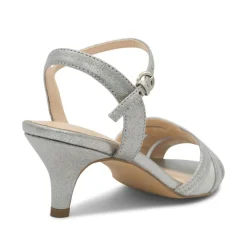 Paradox London Mowenna Silber Schimmer Kitten Heel Sandalen* Glitzernde Ballschuhe | Silberne Ballschuhe
