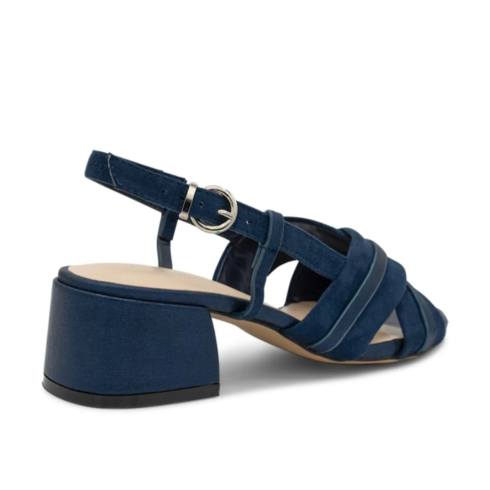 Paradox London Nancy Navy Wildleder Breite Passform Slingback Blockabsatz Sandalen* Abschlussball-sandalen | Ballschuhe Mit Niedrigem Absatz