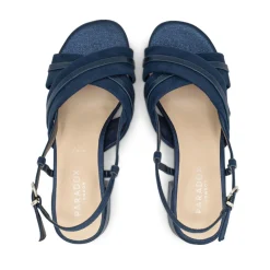 Paradox London Nancy Navy Wildleder Breite Passform Slingback Blockabsatz Sandalen* Abschlussball-sandalen | Ballschuhe Mit Niedrigem Absatz