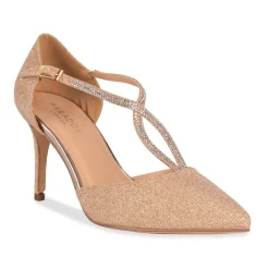 Paradox London Remi Champagner Glitter Diamante T-Bar Gericht Schuhe* Glitzernde Ballschuhe | Goldene Ballschuhe