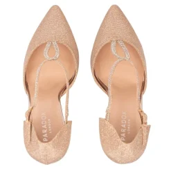 Paradox London Remi Champagner Glitter Diamante T-Bar Gericht Schuhe* Glitzernde Ballschuhe | Goldene Ballschuhe
