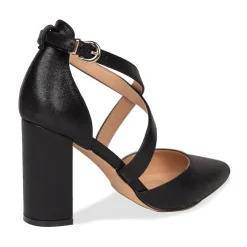 Paradox London Rylee Schwarz Schimmer Cross Strap Block Heel Gericht Schuh* Glitzernde Ballschuhe | Party-schuhe