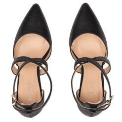 Paradox London Rylee Schwarz Schimmer Cross Strap Block Heel Gericht Schuh* Glitzernde Ballschuhe | Party-schuhe