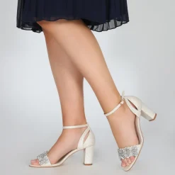 Perfect Bridal Alexa Goldschimmer verschönerte Sandalen mit Blockabsatz* Party-schuhe | Schuhe Für Hochzeitsgäste