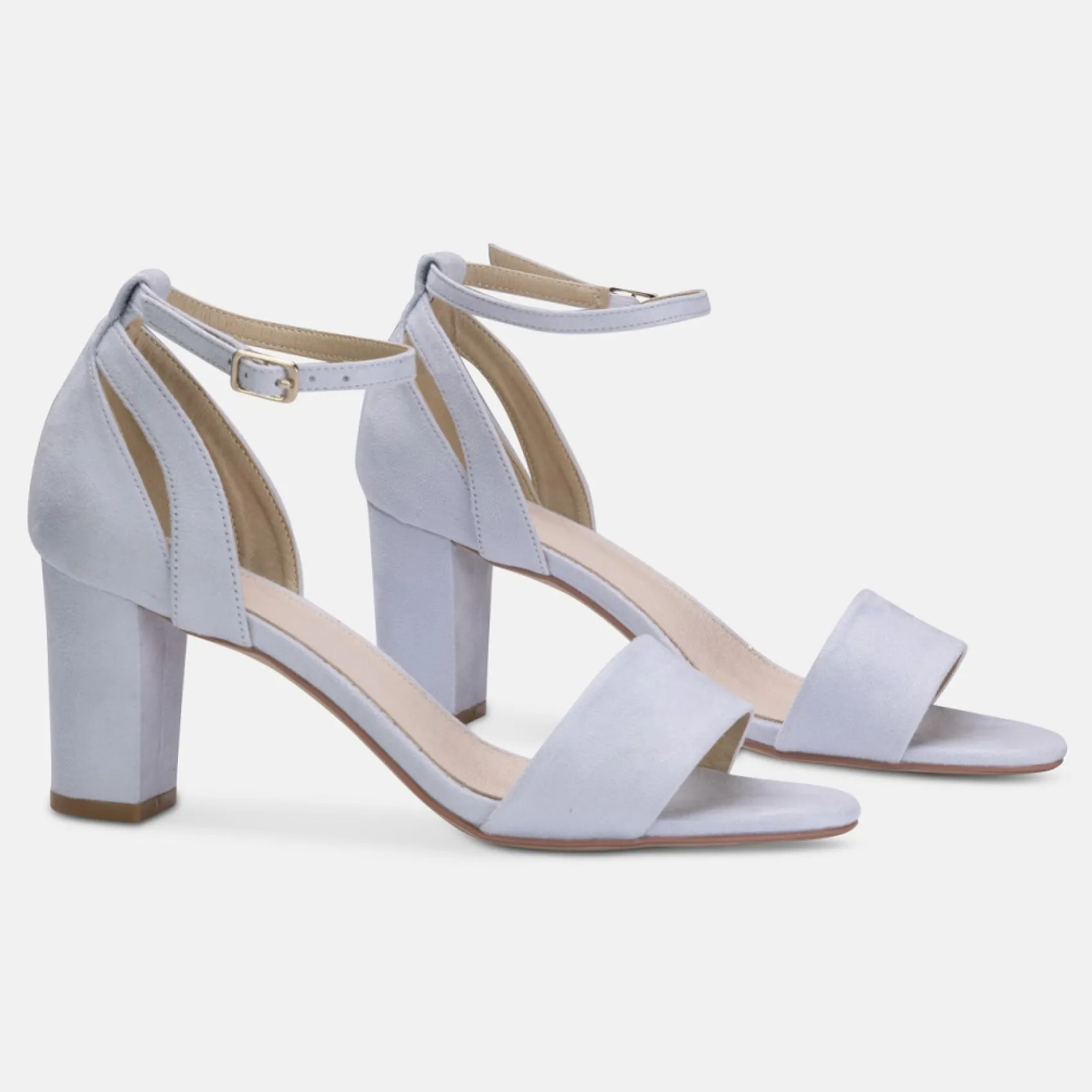 Perfect Bridal Andrea Blau Wildleder Blockabsatz Riemchensandalen* Schuhe Für Hochzeitsgäste | Schuhe Für Die Mutter Der Braut
