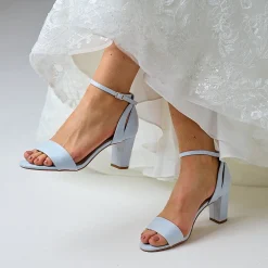 Perfect Bridal Andrea Blau Wildleder Blockabsatz Riemchensandalen* Schuhe Für Hochzeitsgäste | Schuhe Für Die Mutter Der Braut