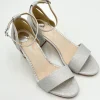 Perfect Bridal Andrea Silberne Glitzer-Blockabsatz-Knöchelriemchensandalen* Glitzernde Ballschuhe | Silberne Ballschuhe