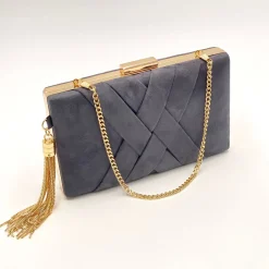Perfect Bridal Anis Schiefergrau Wildleder Clutch Tasche* Anlass Handtaschen