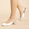Perfect Bridal Bailey Färbbar Elfenbein Satin Niedrig Blockabsatz Slingbacks* Schuhe Für Die Mutter Der Braut | Hochzeitsschuhe
