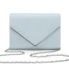 Perfect Bridal Bea Blau Wildleder Umschlag Clutch Tasche* Etwas Blaue Geschenke | Hochzeitsgäste-taschen