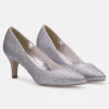 Perfect Bridal Calypso Silber Kristall verschönert Mitte Heel Gericht Schuhe* Glitzernde Ballschuhe | Silberne Ballschuhe