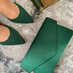 Perfect Bridal Daniella Grün Satin Mitte Heel Knöchelriemen Gericht Schuhe* Schuhe Für Hochzeitsgäste | Schuhe Für Die Mutter Der Braut