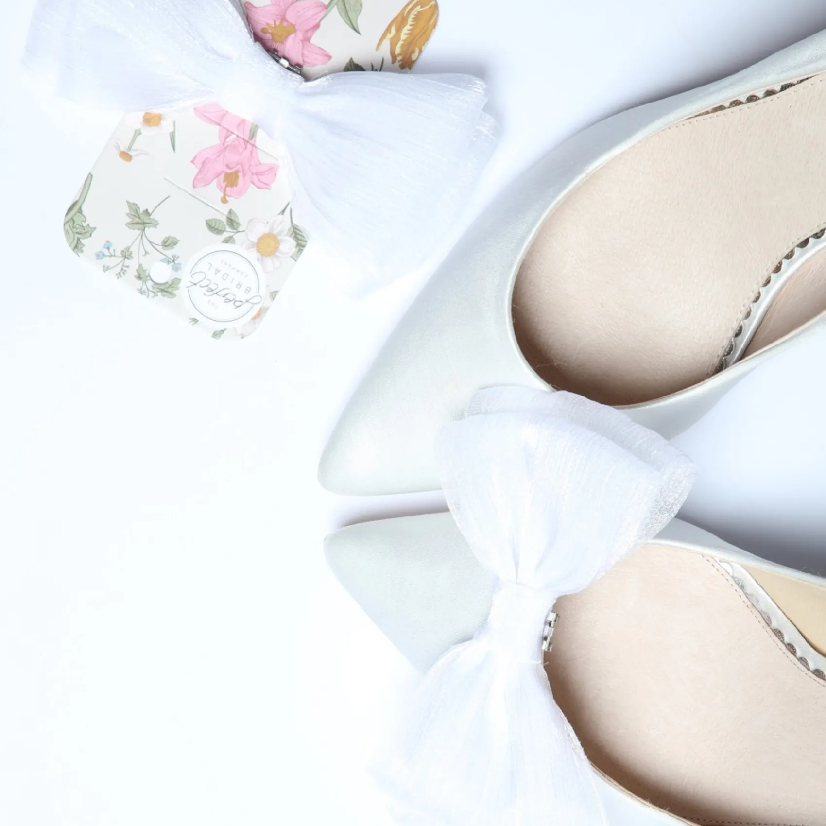 Perfect Bridal Daphne Elfenbein Organza Schleife Schuhclips* Geschenke Für Die Braut | Schuhclips