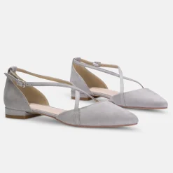 Perfect Bridal Davina Stone Wildleder Kreuzriemen spitzen Ballett Flats* Schuhe Für Hochzeitsgäste | Schuhe Für Die Mutter Der Braut