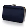 Perfect Bridal Ebenholz Marineblau Satin Box Clutch Bag* Abschlussball-taschen | Hochzeitsgäste-taschen