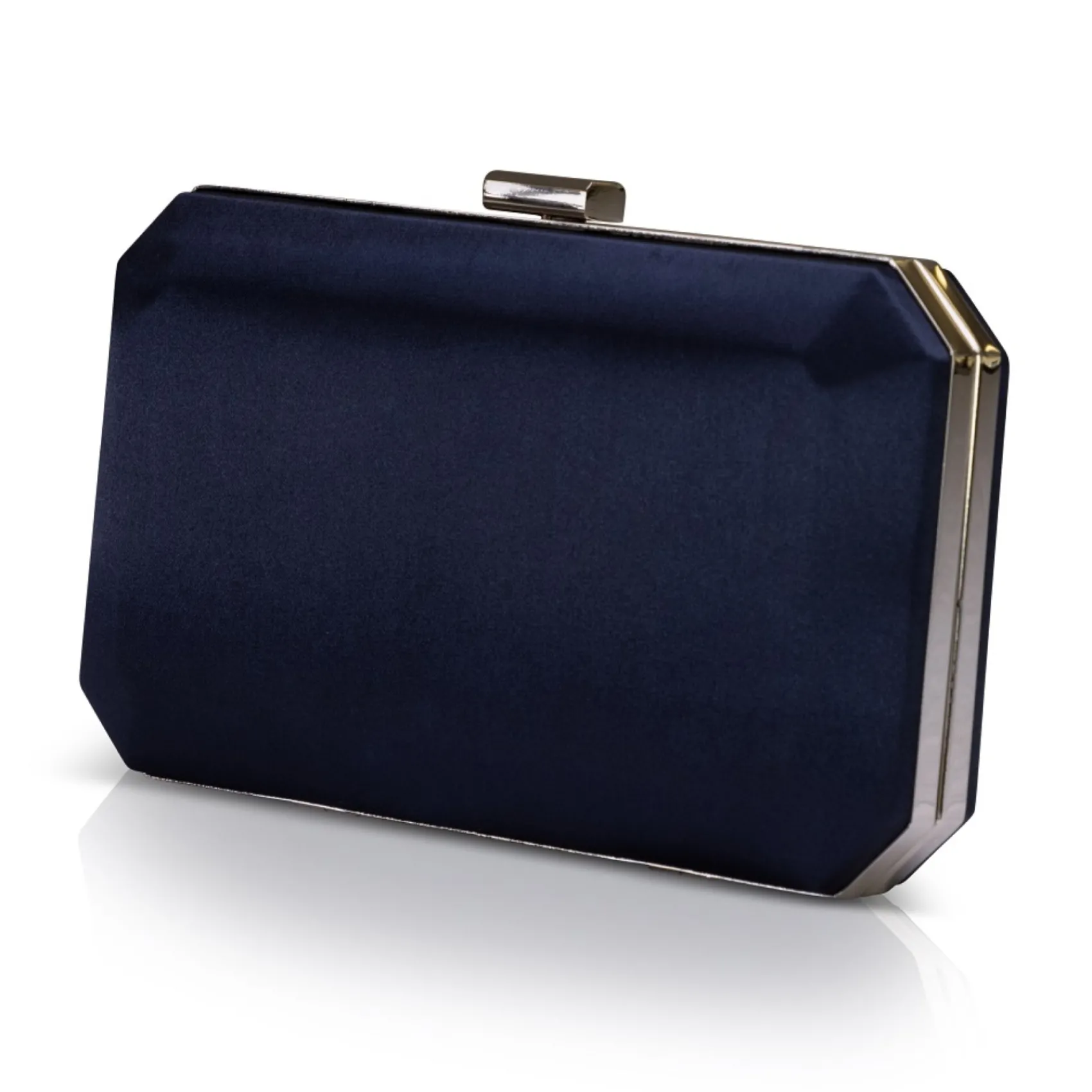 Perfect Bridal Ebenholz Marineblau Satin Box Clutch Bag* Abschlussball-taschen | Hochzeitsgäste-taschen