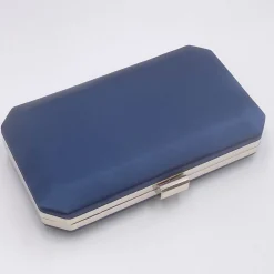 Perfect Bridal Ebenholz Marineblau Satin Box Clutch Bag* Abschlussball-taschen | Hochzeitsgäste-taschen