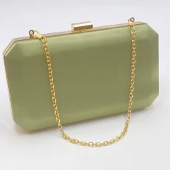 Perfect Bridal Ebenholz Olive Grün Satin Box Clutch Tasche* Abschlussball-taschen | Hochzeitsgäste-taschen