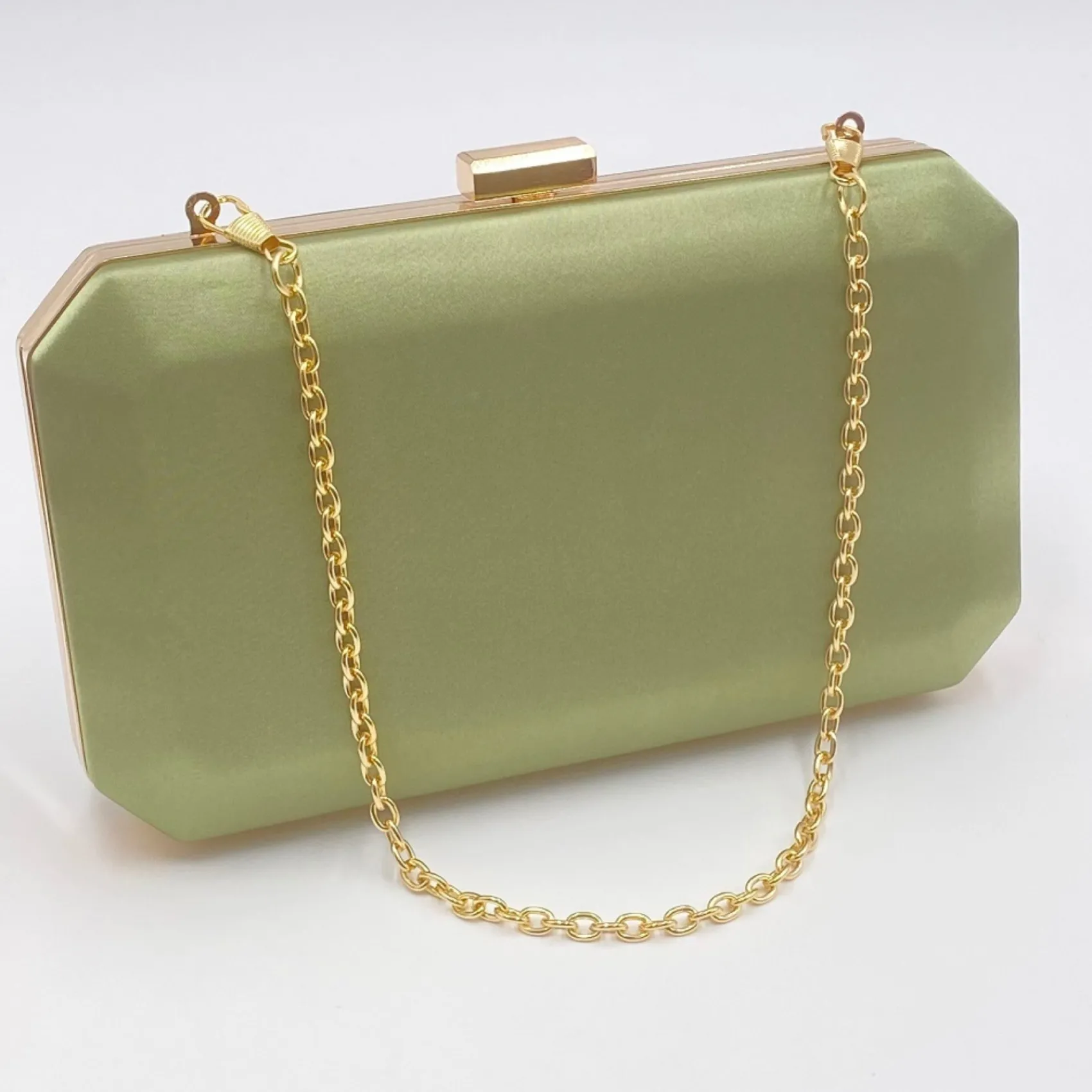 Perfect Bridal Ebenholz Olive Grün Satin Box Clutch Tasche* Abschlussball-taschen | Hochzeitsgäste-taschen