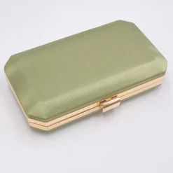 Perfect Bridal Ebenholz Olive Grün Satin Box Clutch Tasche* Abschlussball-taschen | Hochzeitsgäste-taschen
