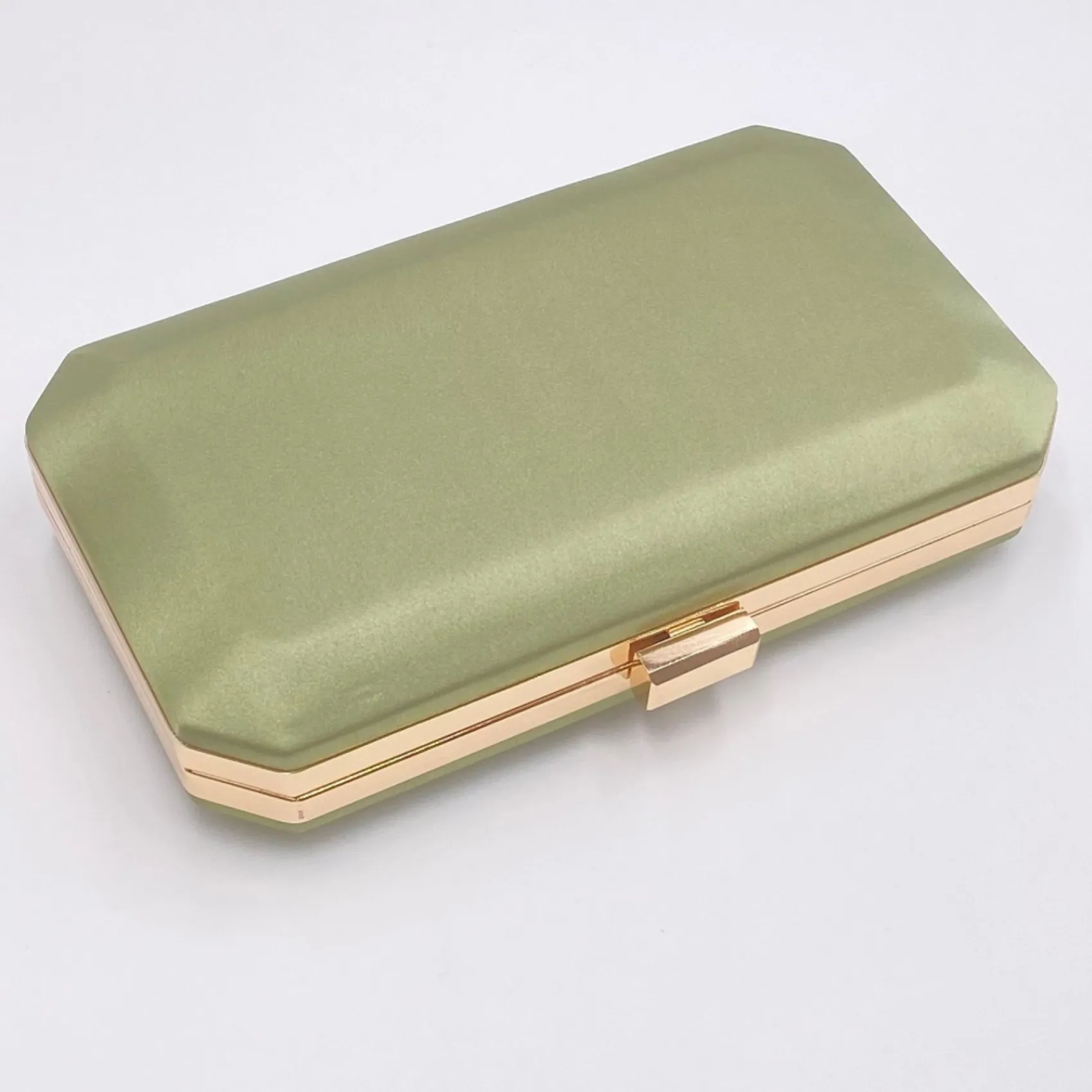 Perfect Bridal Ebenholz Olive Grün Satin Box Clutch Tasche* Abschlussball-taschen | Hochzeitsgäste-taschen