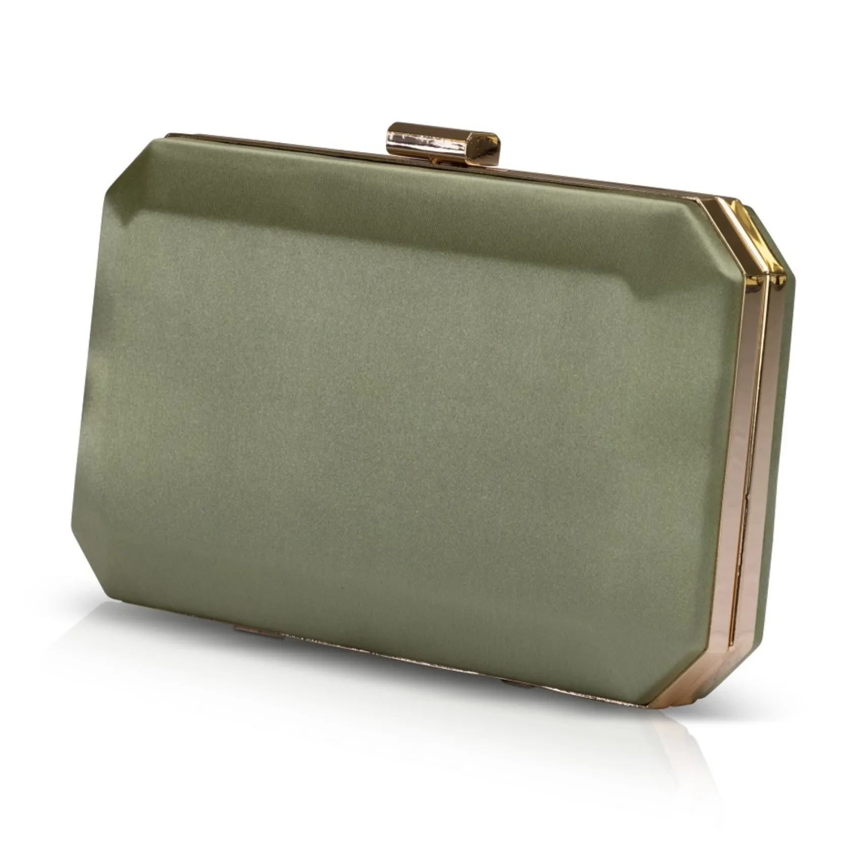 Perfect Bridal Ebenholz Olive Grün Satin Box Clutch Tasche* Abschlussball-taschen | Hochzeitsgäste-taschen