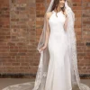 Perfect Bridal Einstöckiger Kathedralenschleier aus Spitze mit Motiven* Einstufige Schleier | Kapelle Länge & Kathedrale Schleier