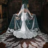 Perfect Bridal Elfenbein Einstöckiger Statement-Spitzenmotiv-Kathedralschleier* Einstufige Schleier | Kapelle Länge & Kathedrale Schleier