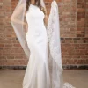 Perfect Bridal Elfenbeinfarbener einreihiger Schleier mit Spitzenbesatz* Einstufige Schleier | Kapelle Länge & Kathedrale Schleier