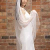 Perfect Bridal Elfenbeinfarbener einreihiger Schleier mit geschliffenem Rand aus Kristall in Walzerlänge* Einstufige Schleier | Schleier In Walzerlänge