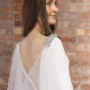 Perfect Bridal Elfenbeinfarbener Diamante Cowl Back Cape Schleier* Einstufige Schleier | Kapelle Länge & Kathedrale Schleier