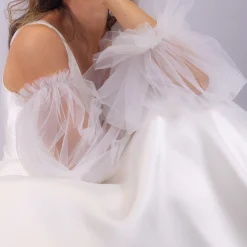 Perfect Bridal Elfenbeinfarbene Tüll-Puffärmel* Brautkleid Ärmel