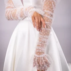 Perfect Bridal Elfenbeinfarbenes Polka Dot Brautkleid Ärmel* Brautkleid Ärmel
