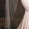 Perfect Bridal Elfenbeinfarbener einstufiger Schleier mit Bleistiftrand und Perlenbesatz* Einstufige Schleier | Bodenlange Schleier