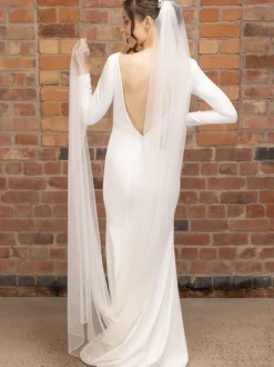 Perfect Bridal Elfenbeinfarbener einstufiger Schleier mit Perlen und Diamanten* Einstufige Schleier | Kapelle Länge & Kathedrale Schleier