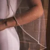 Perfect Bridal Elfenbeinfarbener einstufiger Glitzertüll-Fingerspitzenschleier* Einstufige Schleier | Fingerspitzen-schleier