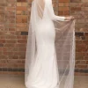 Perfect Bridal Elfenbeinfarbener einreihiger schmaler Schleier aus Kordelspitze* Einstufige Schleier | Kapelle Länge & Kathedrale Schleier