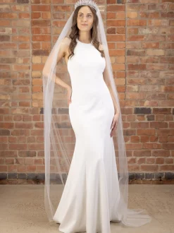 Perfect Bridal Elfenbeinfarbener einstufiger Glitzertüll-Schleier* Einstufige Schleier | Kapelle Länge & Kathedrale Schleier