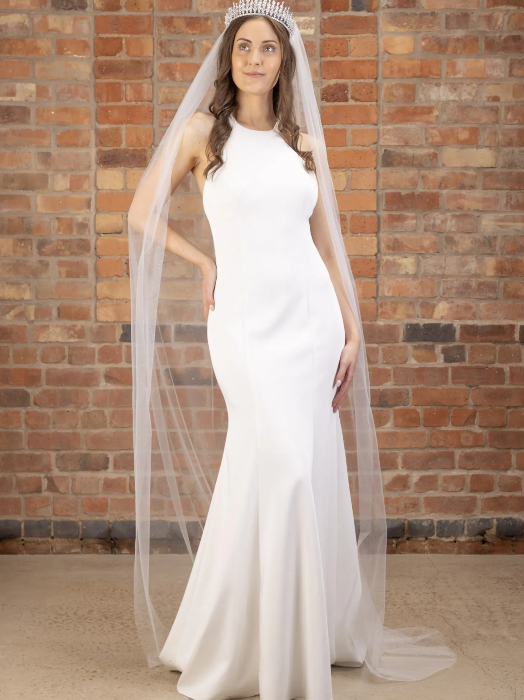 Perfect Bridal Elfenbeinfarbener einstufiger Glitzertüll-Schleier* Einstufige Schleier | Kapelle Länge & Kathedrale Schleier