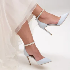 Perfect Bridal Ella Blau Wildleder Keshi Perle Knöchelriemen Gericht Schuhe* Schuhe Für Hochzeitsgäste | Hochzeitsschuhe