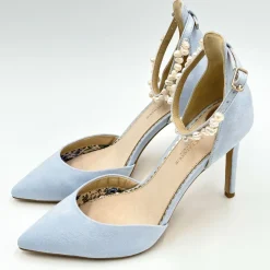 Perfect Bridal Ella Blau Wildleder Keshi Perle Knöchelriemen Gericht Schuhe* Schuhe Für Hochzeitsgäste | Hochzeitsschuhe